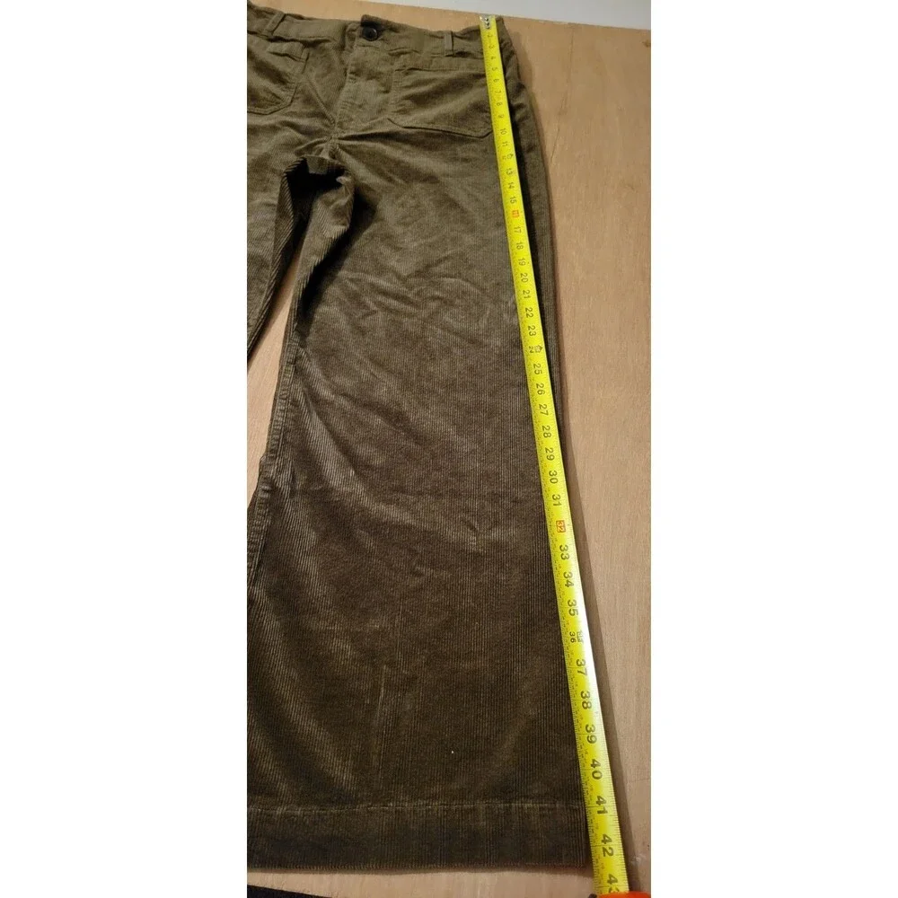 Anthropologie Maeve The Colette Wide Leg Velvet Corduroy Brown Pants 34 Women's - Picture 10 of 15